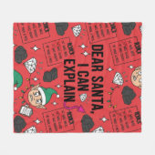 Funny Dear Santa I Can Explain Naughty Christmas Fleecedecke (Vorderseite (Horizontal))