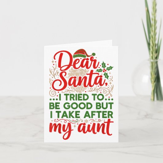 Funny Dear Santa I Tried To Be Good But I Take Aft Karte (Vorderseite)