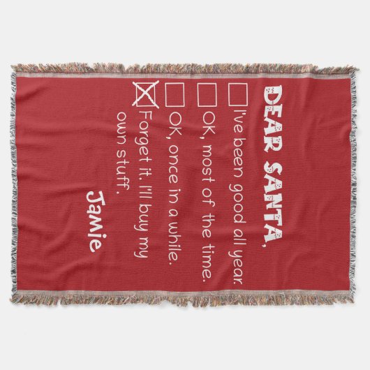 Funny Dear Santa I war Good Holiday Checklist Decke (Vorderseite)