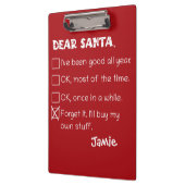 Funny Dear Santa I war Good Holiday Checklist Klemmbrett (Links)