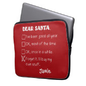 Funny Dear Santa I war Good Holiday Checklist Laptopschutzhülle (Vorderseite Links)