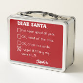 Funny Dear Santa I war Good Holiday Checklist Metall Brotdose (Rückseite)