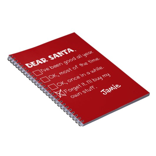 Funny Dear Santa I war Good Holiday Checklist Notizblock (Rechte Seite)