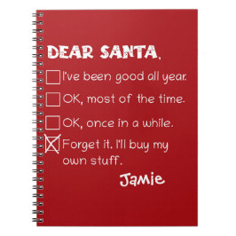 Funny Dear Santa I war Good Holiday Checklist Notizblock