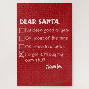 Funny Dear Santa I war Good Holiday Checklist Puzzle