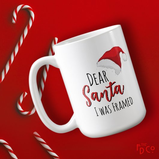Funny Dear Santa (I was Framed) Customizable Kaffeetasse