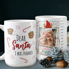 Funny Dear Santa (I was Framed) Mugshot Christmas Kaffeetasse