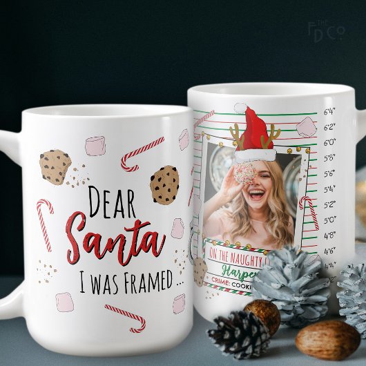Funny Dear Santa (I was Framed) Mugshot Christmas Kaffeetasse