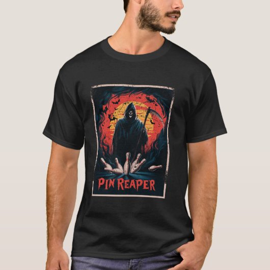 Funny Death Bowling Grim Sensenmann Bowler gibt Mä T-Shirt (Vorderseite)