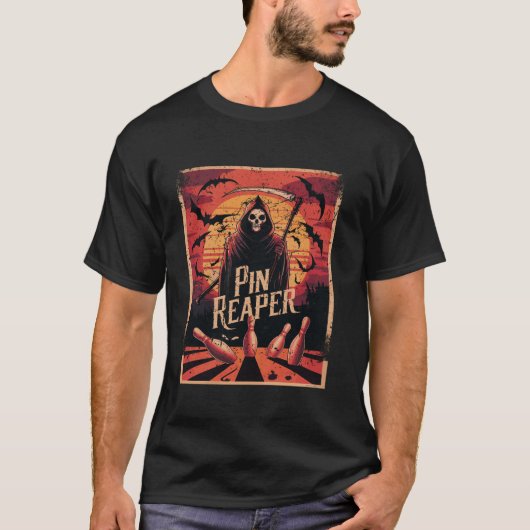 Funny Death Bowling Grim Sensenmann Bowler gibt Mä T-Shirt (Vorderseite)