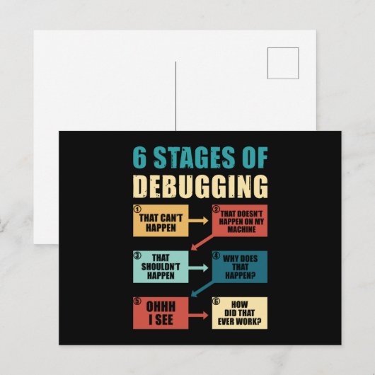 Funny Debugger Programmer - Überlappung Postkarte (Vorne/Hinten)