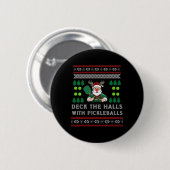 Funny Deck Die Hallen hässlich Weihnachts Sweater  Button (Vorne & Hinten)
