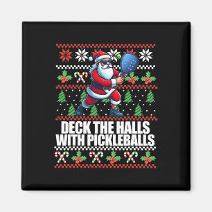 Funny Deck Die Hallen hässlich Weihnachts Sweater  Magnet