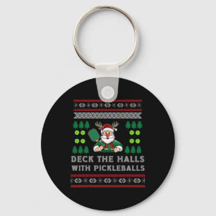 Funny Deck Die Hallen hässlich Weihnachts Sweater Schlüsselanhänger
