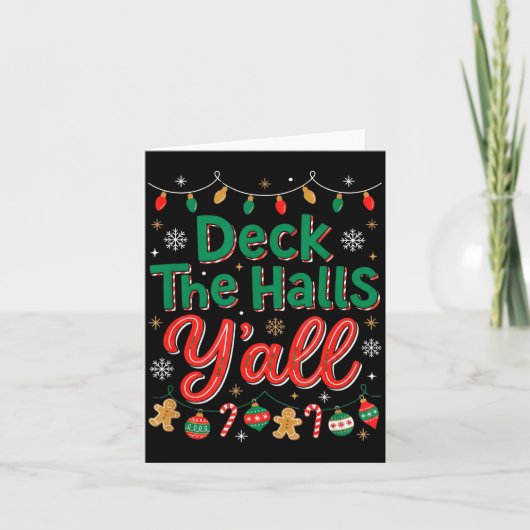 Funny Deck The Halls Y’all Christmas Humor  Karte (Vorderseite)