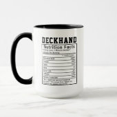 Funny Deckhand Nutrition Fakten Mitarbeiter Gesche Tasse (Links)