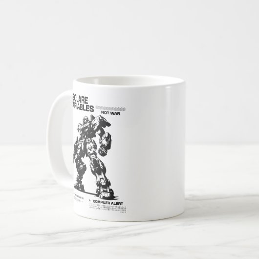 Funny Declare-Variablen nicht Kriegskrieger-Coder Kaffeetasse (Vorderseite Links)