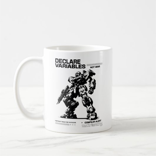 Funny Declare-Variablen nicht Kriegskrieger-Coder Kaffeetasse (Links)