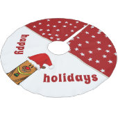 Funny Dee mit Weihnachtsmannmütze Red Nose Star Pa Polyester Weihnachtsbaumdecke (Schrägansicht)