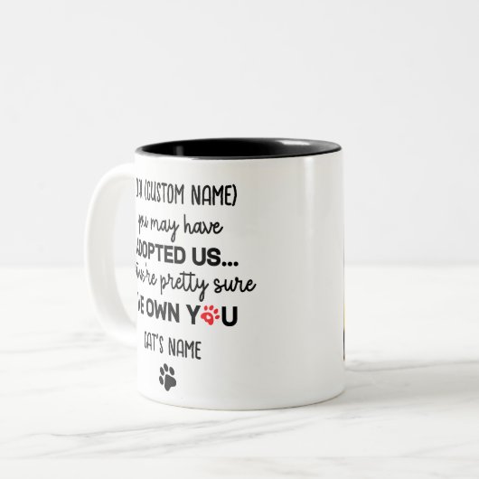 Funny Deep Cat Sprichwort | Foto und Name der benu Zweifarbige Tasse (Vorderseite Links)