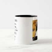 Funny Deep Cat Sprichwort | Foto und Name der benu Zweifarbige Tasse (Mittel)