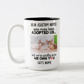Funny Deep Cat Sprichwort | Foto und Name der benu Zweifarbige Tasse (Links)