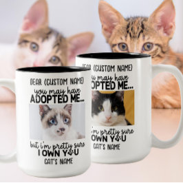 Funny Deep Cat Sprichwort | Foto und Name der benu Zweifarbige Tasse