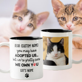 Funny Deep Cat Sprichwort | Foto und Name der benu Zweifarbige Tasse