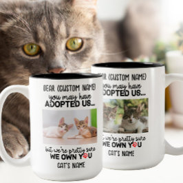 Funny Deep Cat Sprichwort | Foto und Name der benu Zweifarbige Tasse