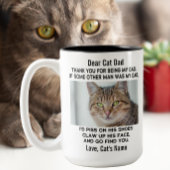 Funny Deep Cat Vater | Foto und Name der benutzerd Zweifarbige Tasse