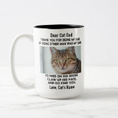 Funny Deep Cat Vater | Foto und Name der benutzerd Zweifarbige Tasse (Links)