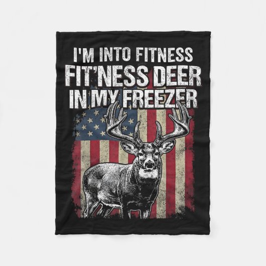 Funny Deer Hunting Art For Men Women Wildlife Hunt Fleecedecke (Vorderseite)