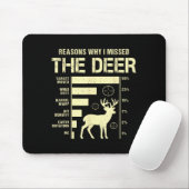 Funny Deer Hunting Reasons Why I Missed The Deer H Mousepad (Mit Mouse)