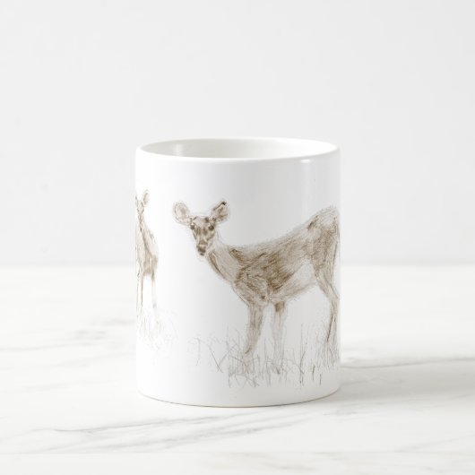 Funny Deer Illustration Coffee Tasse (Mittel)