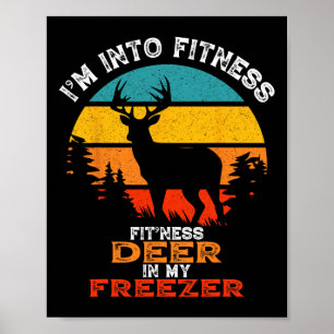 Funny Deer Jagd Ich bin in Fitness Deer Freezer H Poster