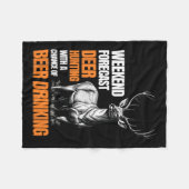 Funny Deer Jagd Jäger trinken Bier für Fleecedecke (Vorderseite (Horizontal))