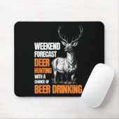 Funny Deer Jagd Jäger trinken Bier für Mousepad (Mit Mouse)