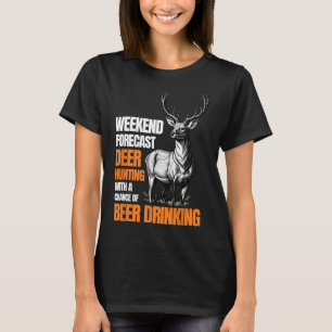 Funny Deer Jagd Jäger trinken Bier für T-Shirt