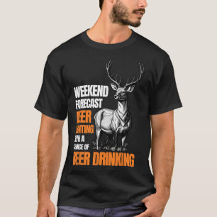 Funny Deer Jagd Jäger trinken Bier für T-Shirt