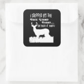 Funny Deer Jagdführer Bufferquote Quadratischer Aufkleber (Tasche)