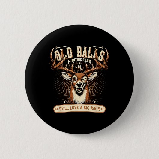 Funny Deer Junting Birthday Pun for Men's 50th Bir Button (Vorderseite)