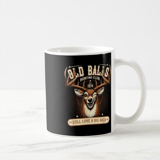 Funny Deer Junting Birthday Pun for Men's 50th Bir Kaffeetasse (Rechts)