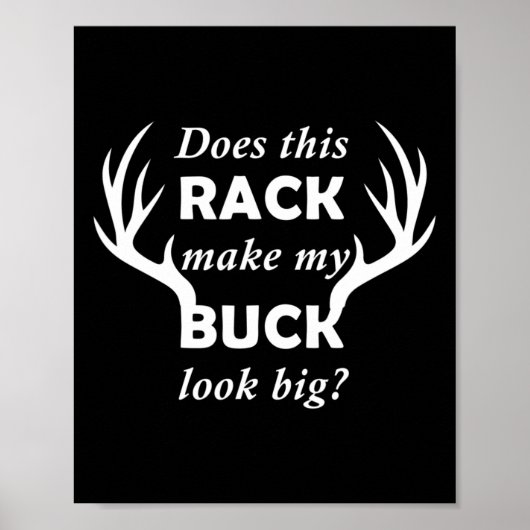Funny Deer Junting Hunter Rack Big Buck Poster (Vorne)