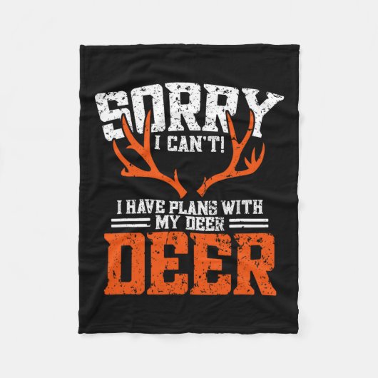 Funny Deer Junting Outfit - Hirschjagd Fleecedecke (Vorderseite)