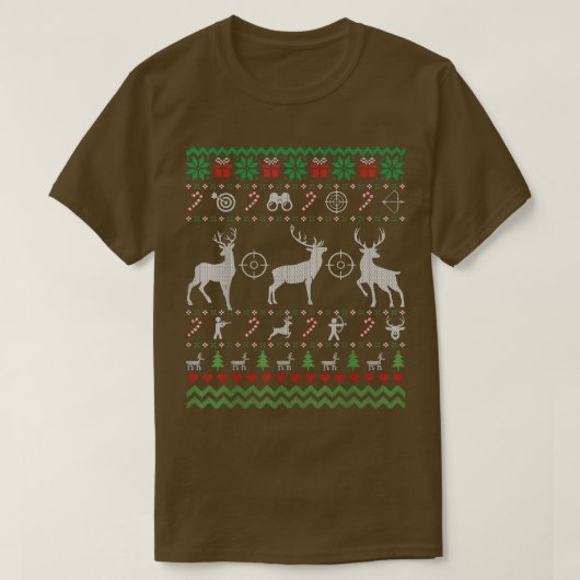 Funny Deer Junting UGY Christmas Sweater Gift for T-Shirt (Design vorne)
