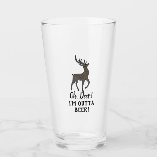 Funny Deer Niedlich Bier Pun Buck Männer Glas (Vorderseite)