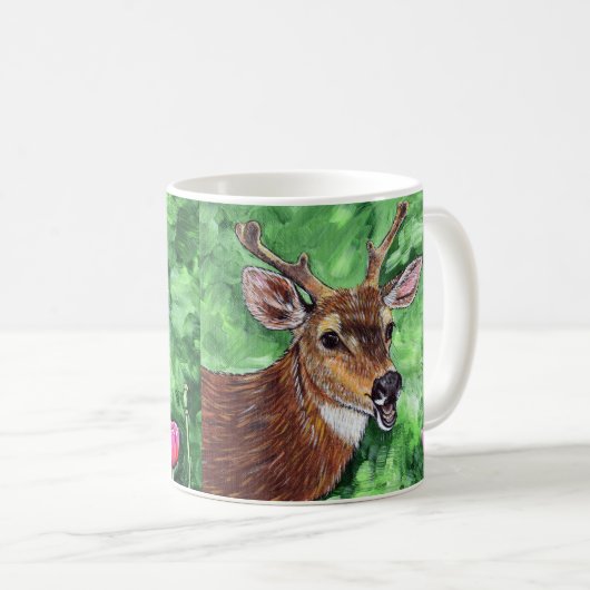 Funny Deer Painting Kaffeetasse (VorderseiteRechts)