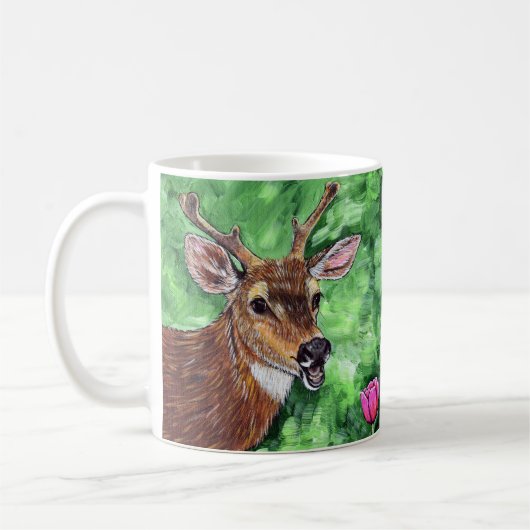 Funny Deer Painting Kaffeetasse (Links)