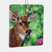 Funny Deer Painting Keramikornament (Rechts)