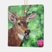 Funny Deer Painting Keramikornament (Links)